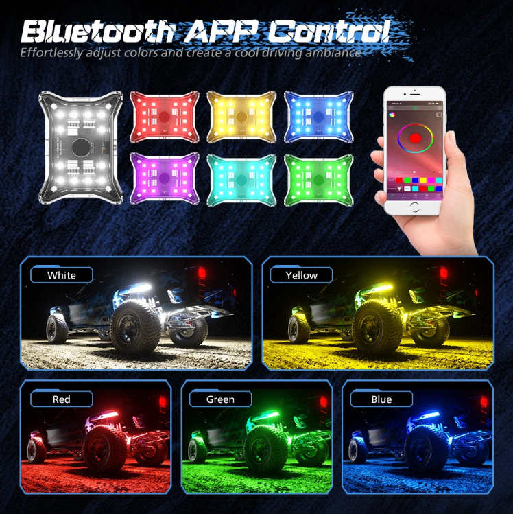 RGBW LED Rock Light Kits 6 pcs High-Power