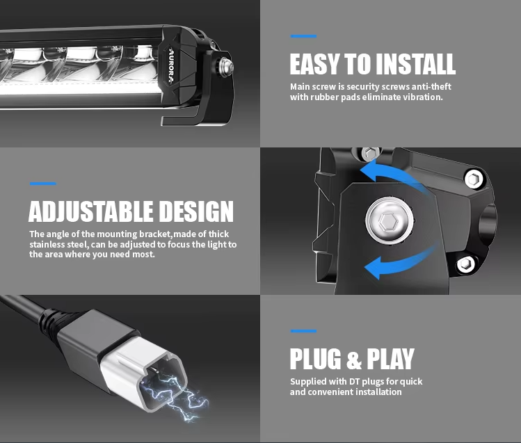 10-50 Inch White LED Single-Row Light Bar (10"–50")