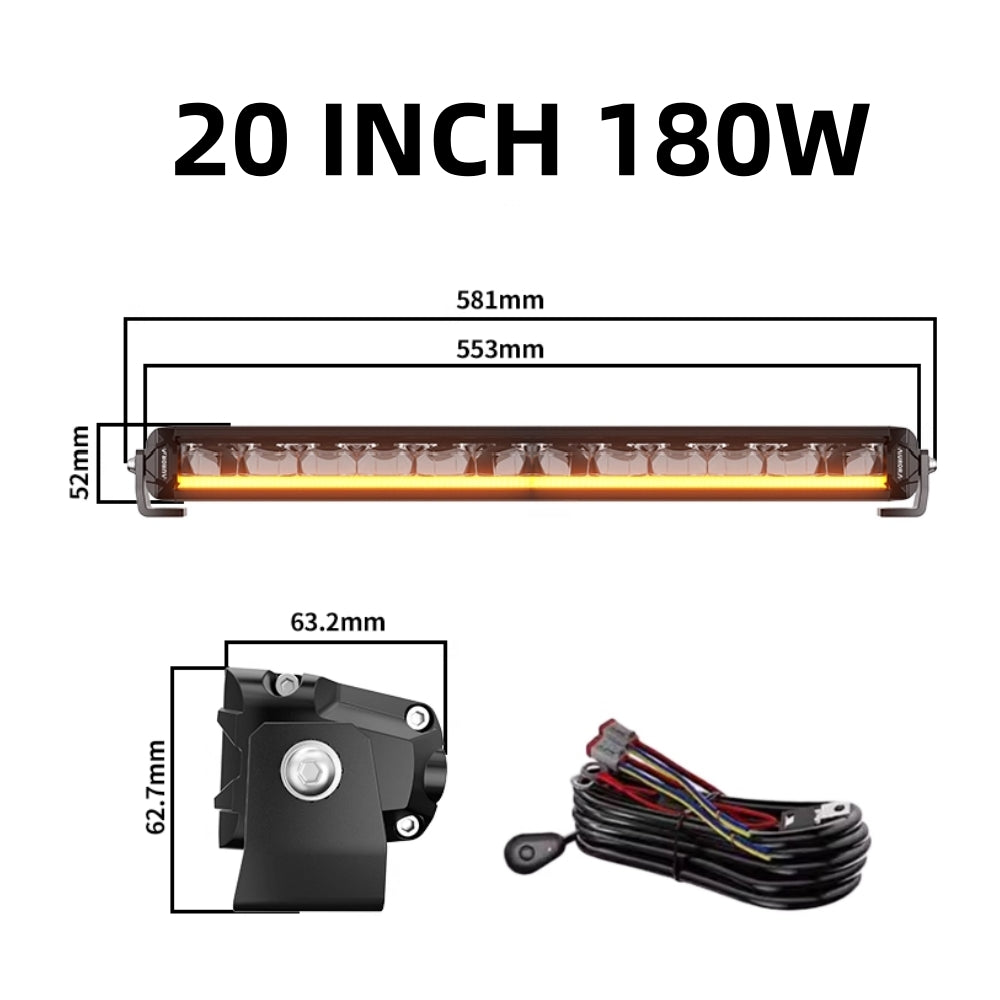 10-50 Inch White LED Single-Row Light Bar (10"–50")