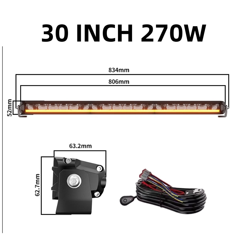 10-50 Inch White LED Single-Row Light Bar (10"–50")