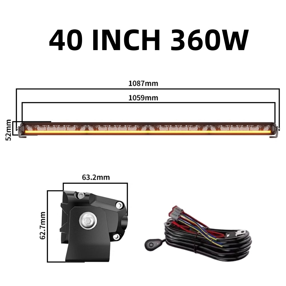 10-50 Inch White LED Single-Row Light Bar (10"–50")