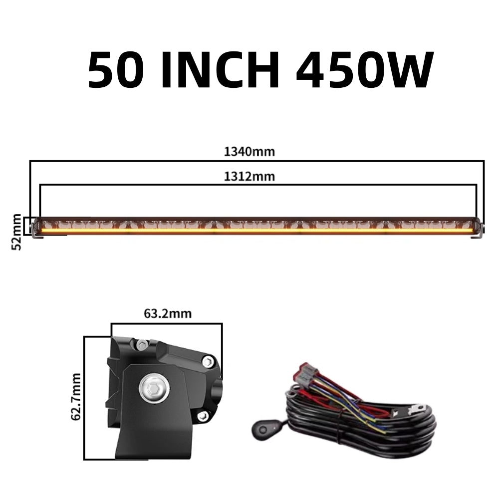 10-50 Inch White LED Single-Row Light Bar (10"–50")