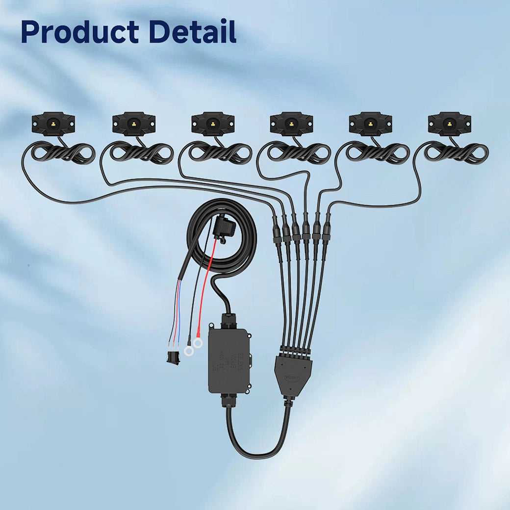 6 pods LED Multi-color RGB Rock Lights Underglow Light