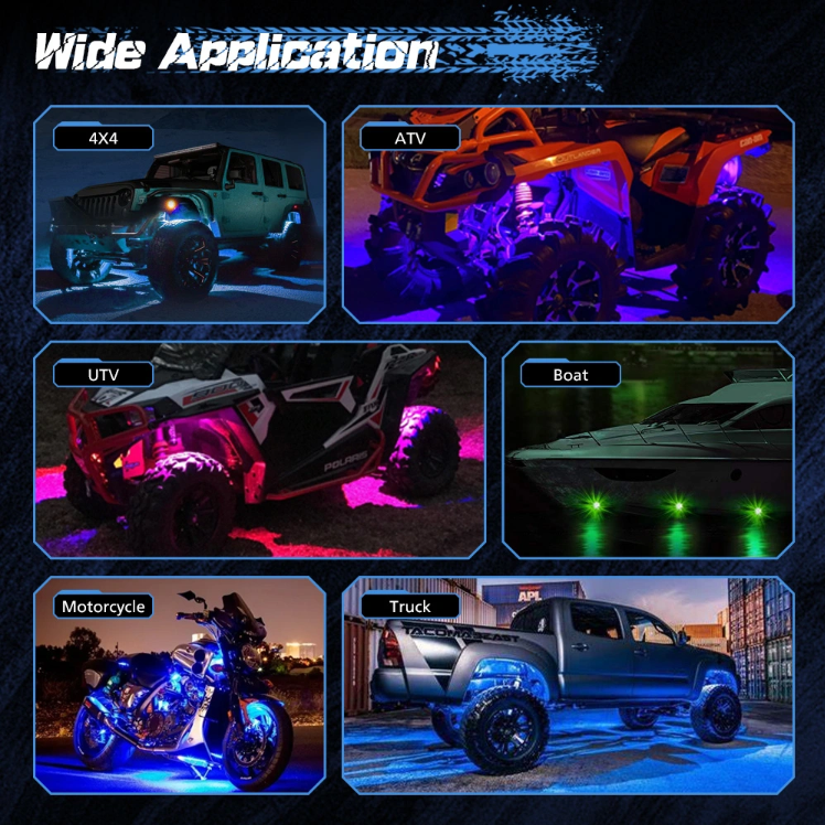 RGBW LED Rock Light Kits 6 pcs High-Power