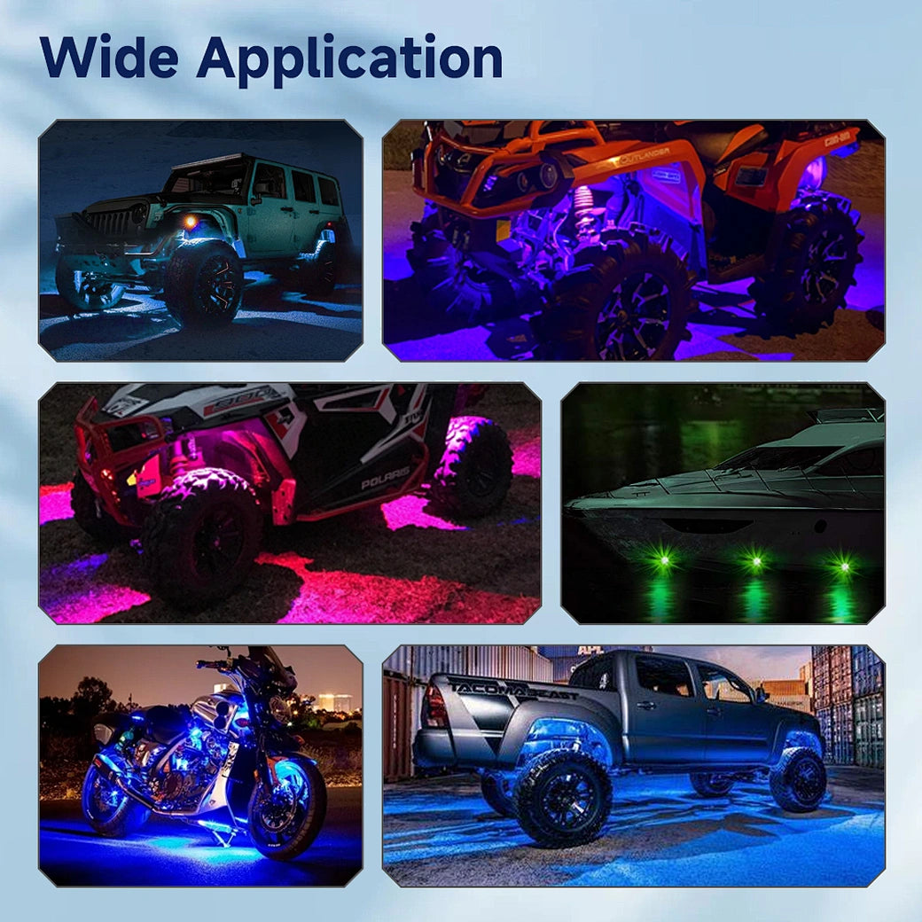 6 pods LED Multi-color RGB Rock Lights Underglow Light